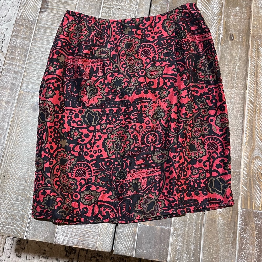 Valerie Stevens Petites Floral Patterned Skirt - Red‎ and Black